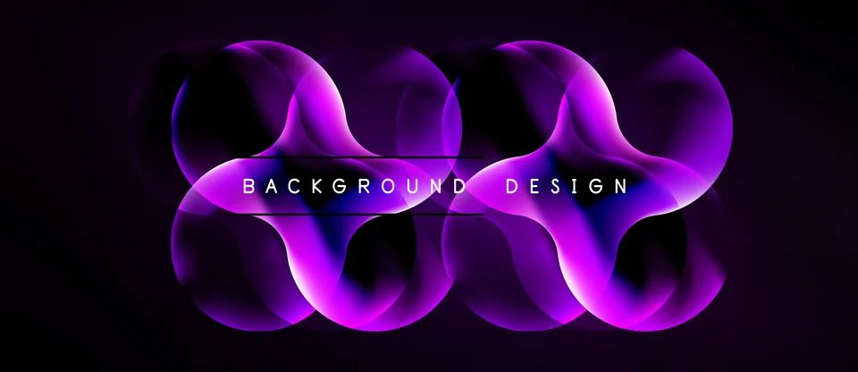 Abstract purple waves form dynamic background. Modern design features glowing Stock Illustration