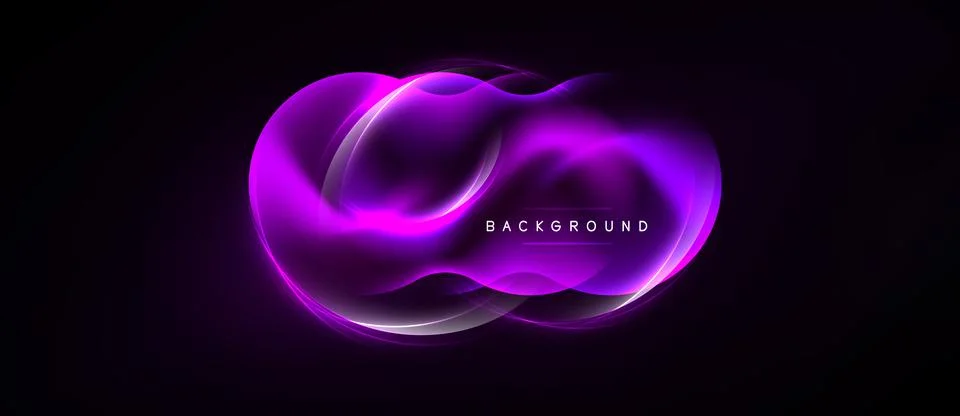Abstract purple waves form flowing shape against black backdrop. Design inc.. 스톡 일러스트