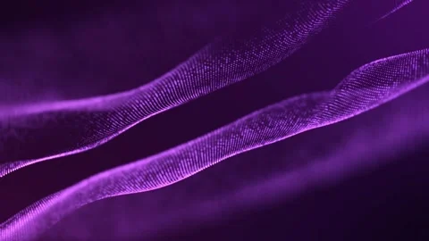 Abstract purple waves from glowing particles and lines Stock Footage 247451636