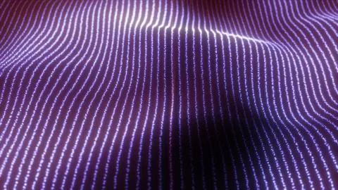 Abstract purple waves from glowing particles and lines futuristic hi-tech b.. Stock Illustration
