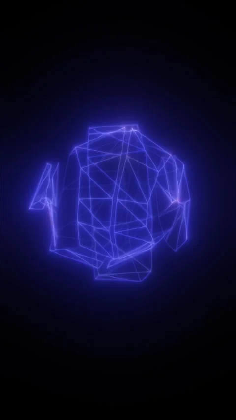 Abstract purple wireframe sphere with polygonal glowing lines, digital netw.. Stock Footage 334580596