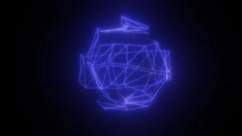 Abstract purple wireframe sphere with polygonal glowing lines Stock Footage 335741618
