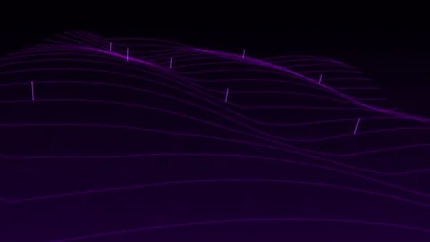 Abstract Purple Wireframe Terrain Concept Representing Digital Data Landsca.. Stock Footage 346068287