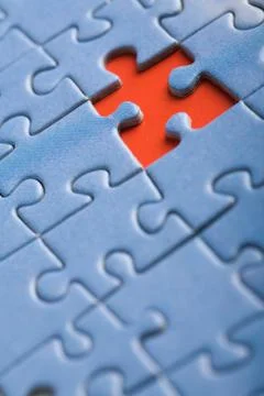 Abstract puzzle background with one missing piece Stock Photos