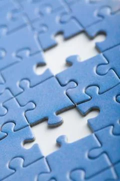 Abstract puzzle background with two missing pieces Stock Photos