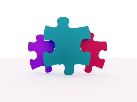 Abstract puzzle concept isolated on white background Stock Illustration