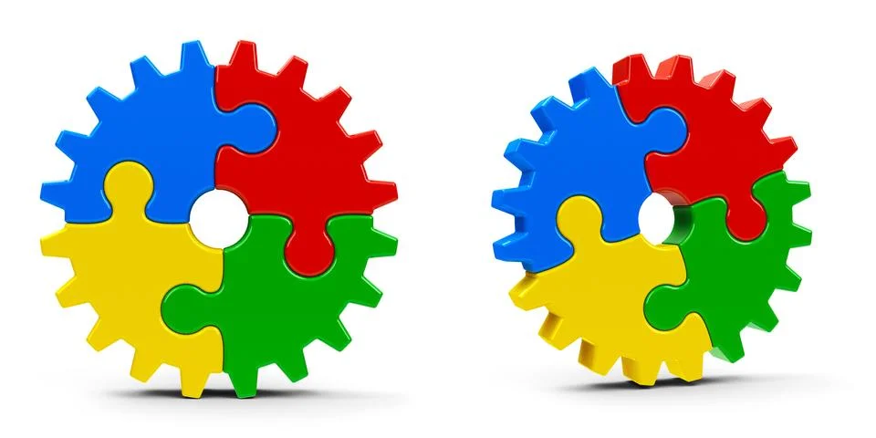 Abstract puzzle gears Stock Illustration