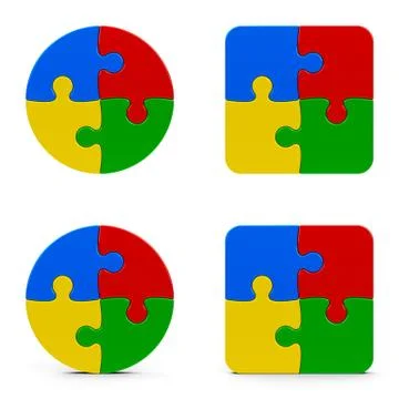 Abstract puzzle icons Stock Illustration