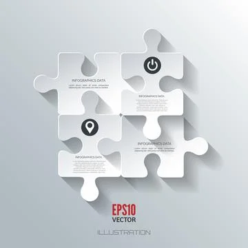 Abstract puzzle infographic. Cloud computing background. Stock Illustration
