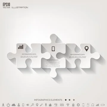 Abstract puzzle infographic. Cloud computing background. 스톡 일러스트