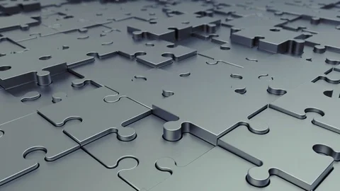 Abstract Puzzle Metal Background Random Motion, 3d Loopable Animation 4k Stock Footage 72901623