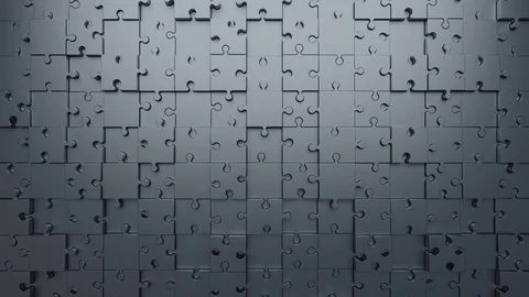Abstract Puzzle Metal Background Random Motion, 3d Loopable Animation 4k Video stock 72901655