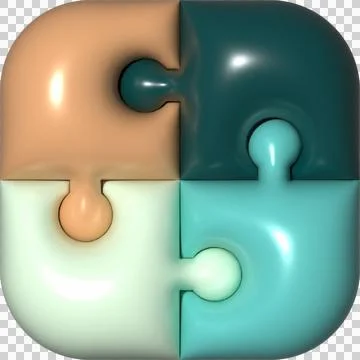 Abstract Puzzle Piece Design in Soft Colors Stock Illustration