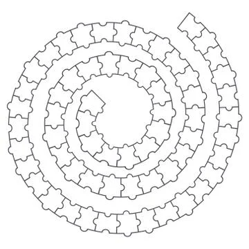 Abstract puzzle spiral. Vector illustration. Ilustración de archivo