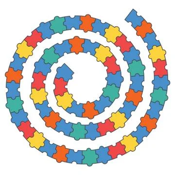Abstract puzzle spiral. Vector illustration. Ilustración de archivo