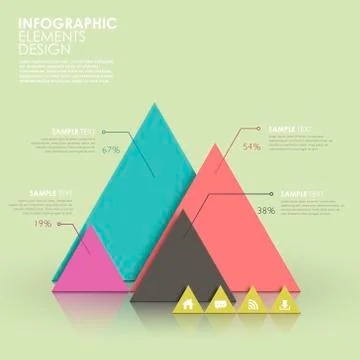 Abstract pyramid chart infographics Illustrazione stock