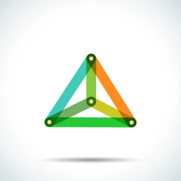 Abstract pyramid logo with intersecting transparent lines Stock Illustration