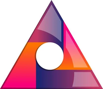 Abstract pyramid triangle logo illustration in trendy and minimal style Stock Illustration