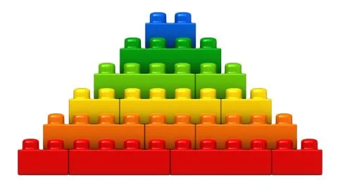 Abstract pyramide from plastic building blocks Stock Illustration