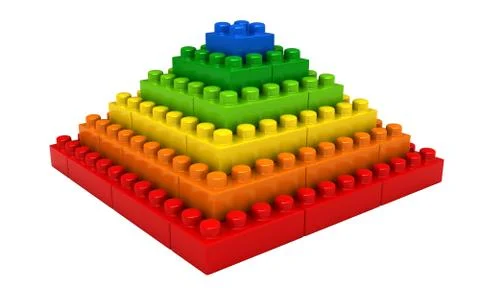 Abstract pyramide from plastic building blocks Stock Illustration