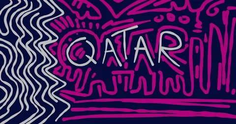 Abstract Qatar Flag 2D animation 動画素材 100478091