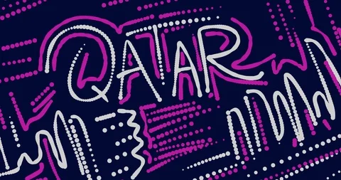 Abstract Qatar Flag 2D animation Stock Footage 100617301