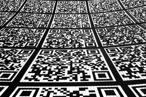 Abstract QR code background (abbreviated from Quick Response code) Foto stock