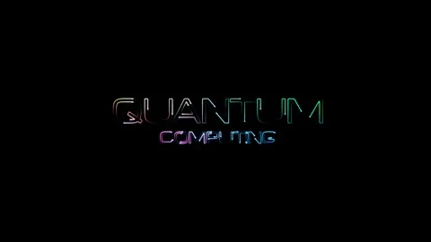 Abstract Quantum Computing colorful neon laser glitch text effect 動画素材 252723810