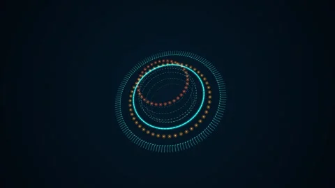 Abstract Quantum Gyro-HUD Core Seamless motion Loop Stock-Footage 343203612