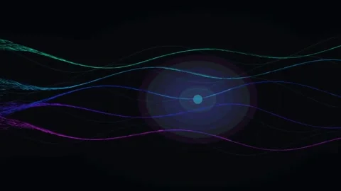 Abstract Quantum Particle Vortex with Purple Light Trails and Data Flow 3 Stock Footage 334632603