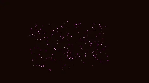 Abstract quantum particles floating in dark space with glowing blue light streak Stockbeeldmateriaal 347985089