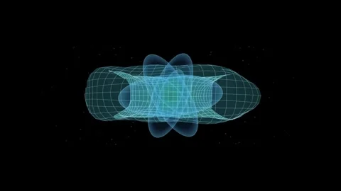 Abstract quantum physics model rotating in black space as scientific concep.. Stock-Footage 345984284