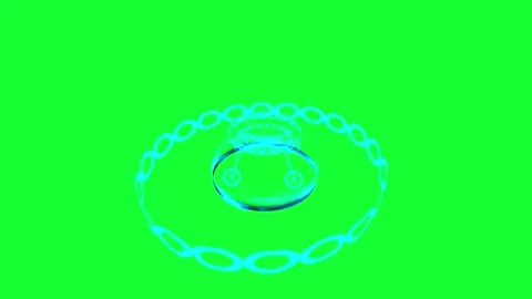 Abstract Quantum Structures with Atomic Rings - Green Screen Scientific Stock Footage 264626794