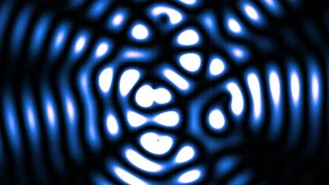 Abstract quantum wave interference pattern with bright blue and black Stockillustratie