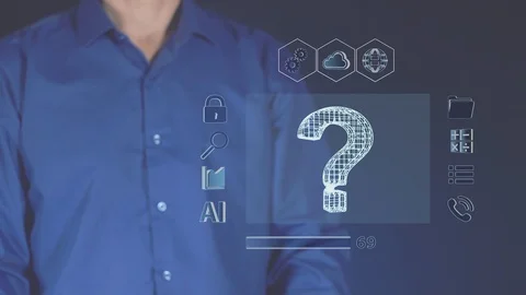 Abstract question mark on modern screen. Stock Footage 120112039