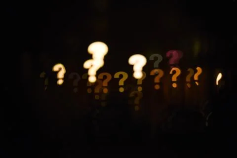 Abstract question mark shape bokeh background Stock Photos