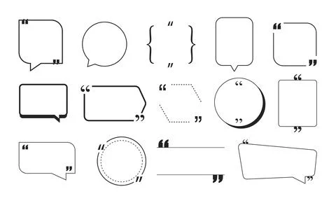 Abstract quote speech bubble frame and border element collection for text b.. Иллюстрация