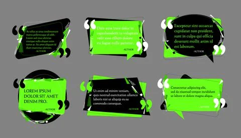 Abstract Quote text box set. Quotation remark frames. Quotes bubble and menti 库存插图