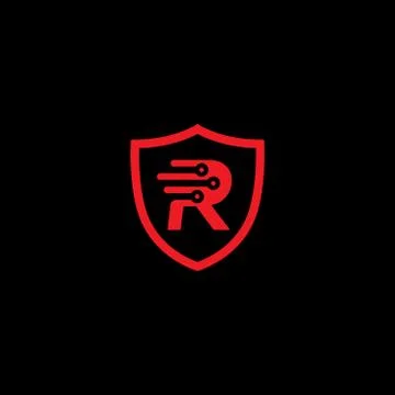 Abstract r logo , r network logo in the shields Stock Illustration