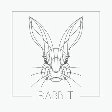 Abstract rabbit icon design with elegant line shapes style Stock Illustration