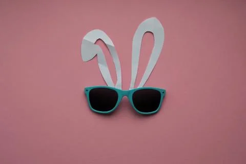 Abstract rabbit on the pink background. Stock Photos