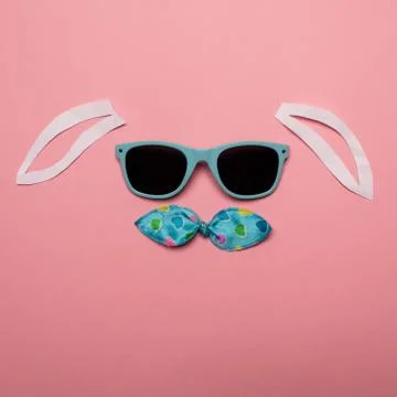 Abstract rabbit on the pink background. Stock Photos