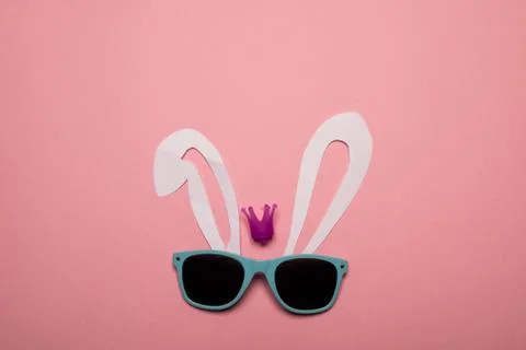 Abstract rabbit on the pink background. Stock Photos