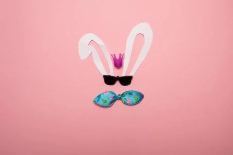 Abstract rabbit on the pink background. Stock Photos