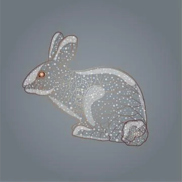 Abstract rabbits silhouette. Stock Illustration