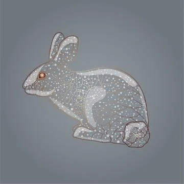 Abstract rabbits silhouette. Stock Illustration