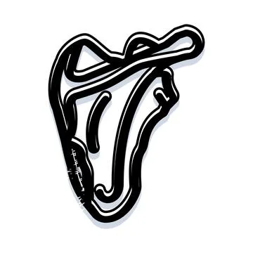 Abstract race circuit map line contour drawing Illustrazione stock