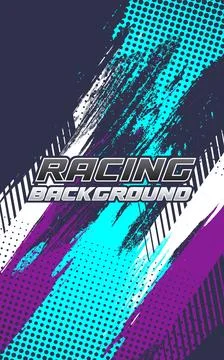 Abstract Racing Background with Dynamic Neon Graphics Illustrazione stock