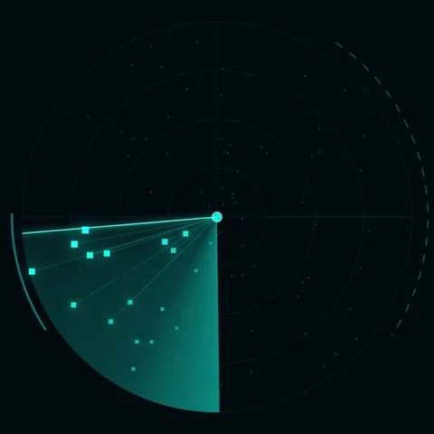 Abstract Radar Screen Displaying Data Points and Analytics Stock Footage 347262571