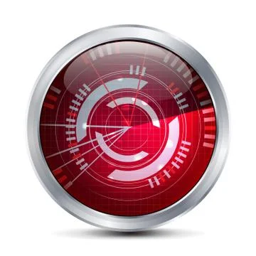 Abstract Radar Vector. Screen Over Square Grid Lines. HUD User Interface Illustrazione stock